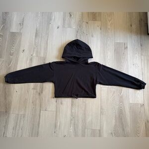 Aritzia Babaton Cropped Black Hoodie size XXS